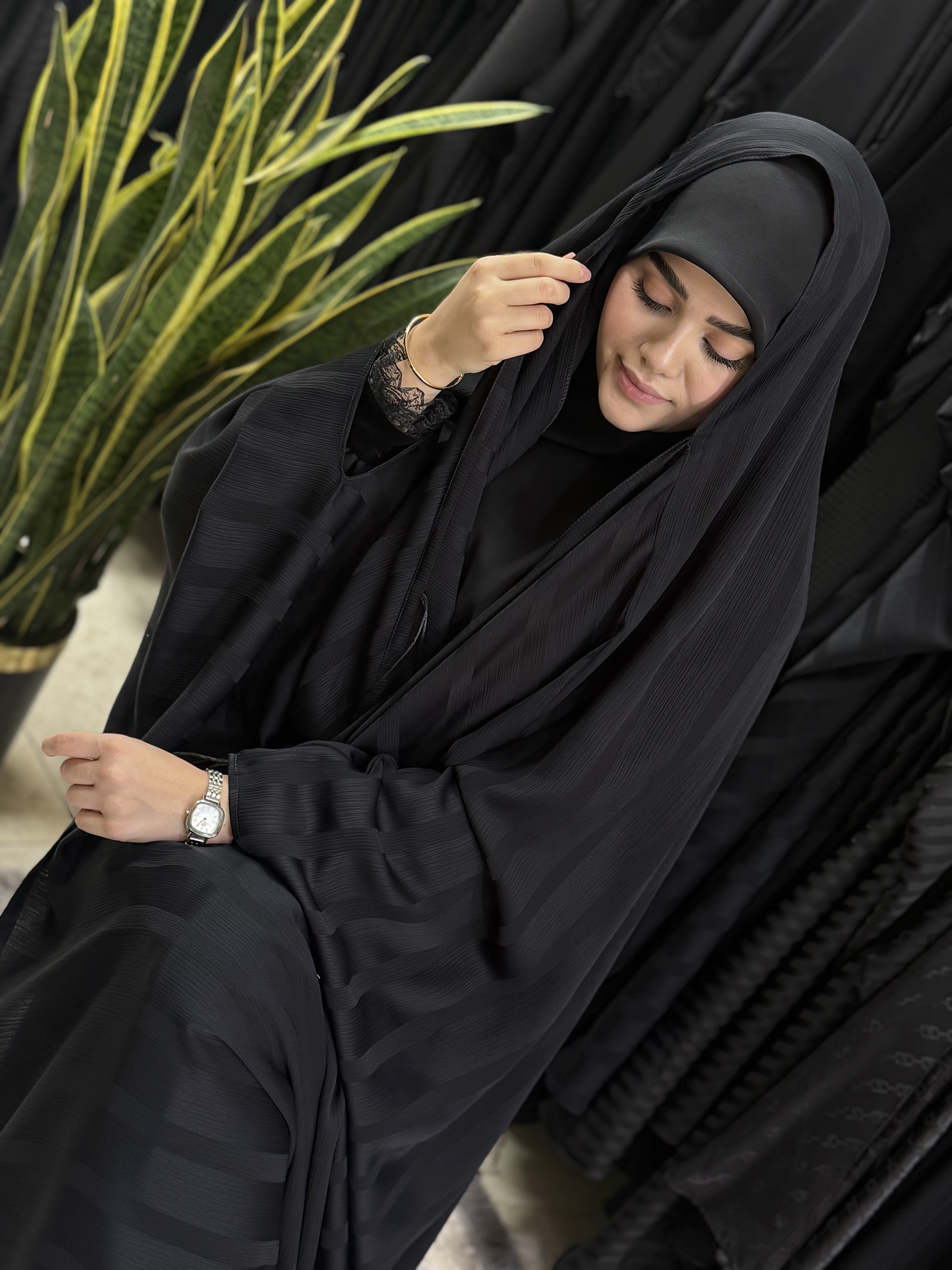 چادر لاینی بدون لمه - مشکی